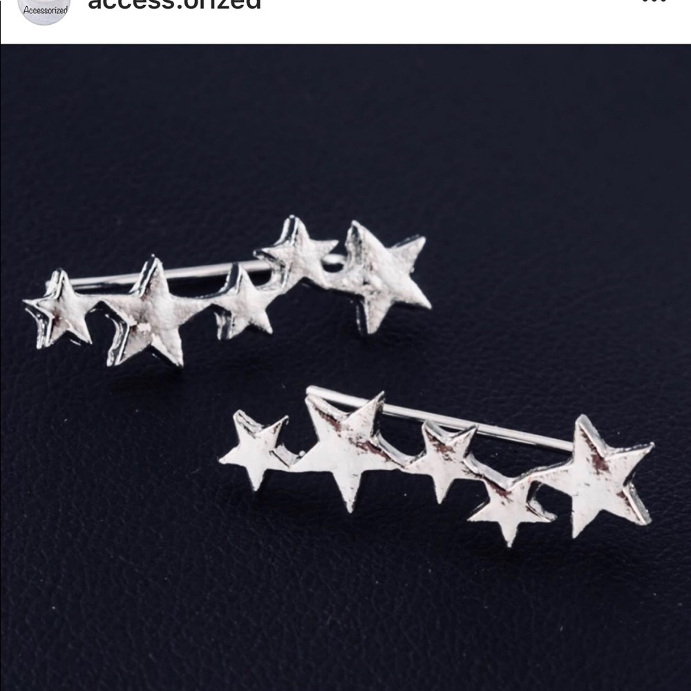 Climbing earrings gold and silver